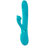 VIVE Fiore - Blue 25 cm USB Rechargeable Tapping Rabbit Vibrator-VIVE063BLU