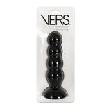 VERS Liquid Silicone Suction Plug - Black 16.5 cm Butt Plug with Internal Steel Balls-VRS-2209