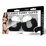 WhipSmart Classic Furry Cuffs - Black - Black Furry Restraints with Bonus Eye Mask-WS1505
