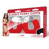 WhipSmart Classic Furry Cuffs - Red - Red Furry Restraints with Bonus Eye Mask-WS1507