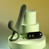  TAP & GO - Green USB Rechargeable Vibrating & Tapping Penis Sleeve with Wireless Remote-ZE-RS-6602-2