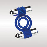 Zolo Rechargeable Duo Vibrating C-Ring - Blue USB Rechargeable Dual Vibrating Cock Ring-ZO-6039
