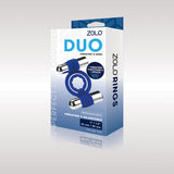 Zolo Rechargeable Duo Vibrating C-Ring - Blue USB Rechargeable Dual Vibrating Cock Ring-ZO-6039