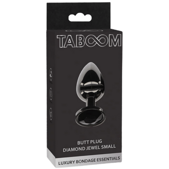 Butt Plug With Diamond Jewel S (Black)-17116-BLACK