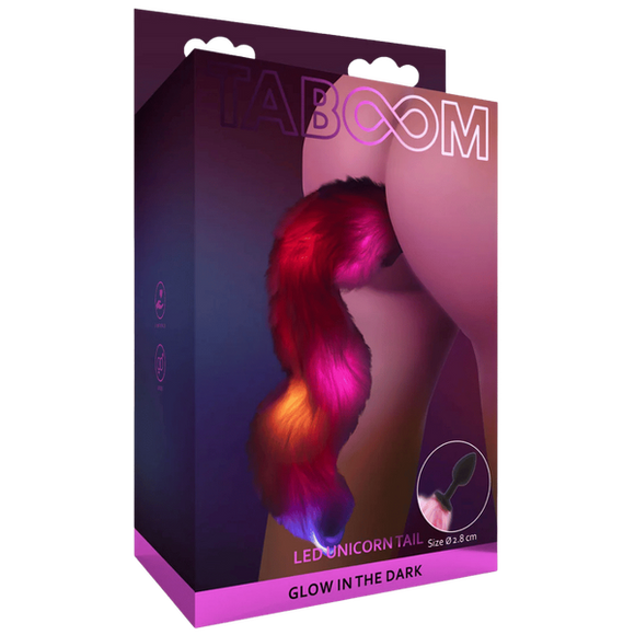 Unicorn Tail & Buttplug LED (Black)-17209-BLACK