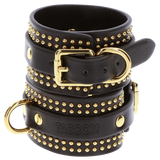 Studded Wrist Cuffs Set (Black)-17420-BLACK