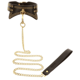 Studded Collar and Leash (Black)-17423-BLACK