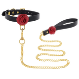 Wild Roses Collar & Leash (Black)-17443-BLACK