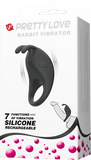 Rechargeable Rabbit Vibrator Cockring (Black)-BI-210152