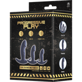 3-In-1 Silicone Anal Plug Set (Black)-FKS026A000-010