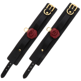 Wild Roses Wrist Cuffs (Black)-17440-BLACK