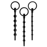 Silicone Urethal Sounding Kit - Ribbed (Black)-FKQ009A000-010