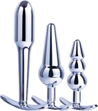 3 in 1 Metal Butt Plug Kit Set (Chrome)-FKQ025A000-219