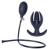 Inflatable Silicone Anal Plug With Plug (Black)-FNS075A000-010