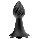 10 Rhythms Vibrating Anal Plug (Black)-FPBQ063A00-207