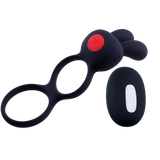 Cock & Scrotal Ornament with Clit Stimulator (Black)-FVRQ040A00-010