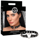 Spiked Heart Choker (Black)-AH523-BLACK
