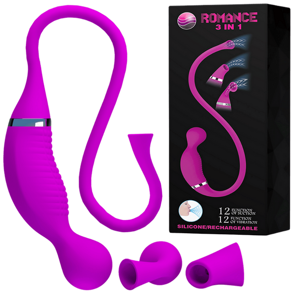 Rechargeable Romance 3in1 Vibrator (Purple)-BI-014446 (MC25)