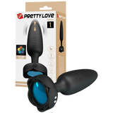 Tarion - Light-Up Rechargeable Butt Plug (Black)-BI-040181