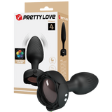 Olman - Light-Up Rechargeable Butt Plug (Black)-BI-040184