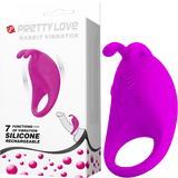 Rechargeable  Rabbit Vibrator Cockring (Purple)-BI-210152-1