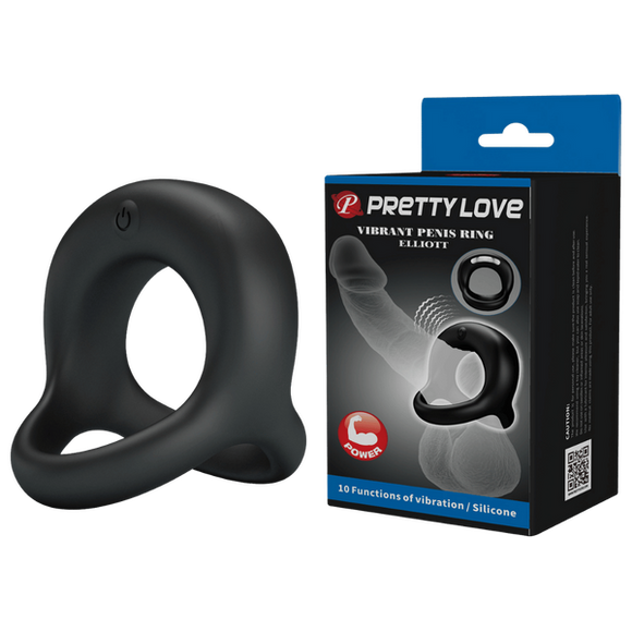 Vibrant Penis Ring - Elliott (Black)-BI-210322