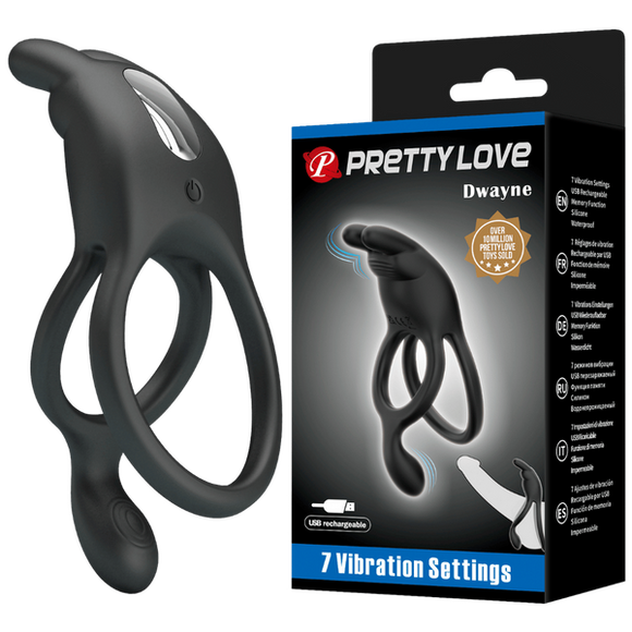 Rechargeable Dwayne Cockring (Black)-BI-210335
