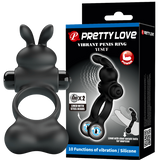 Yusuf - Vibrating Cockring with Steele Balls (Black)-BI-210346