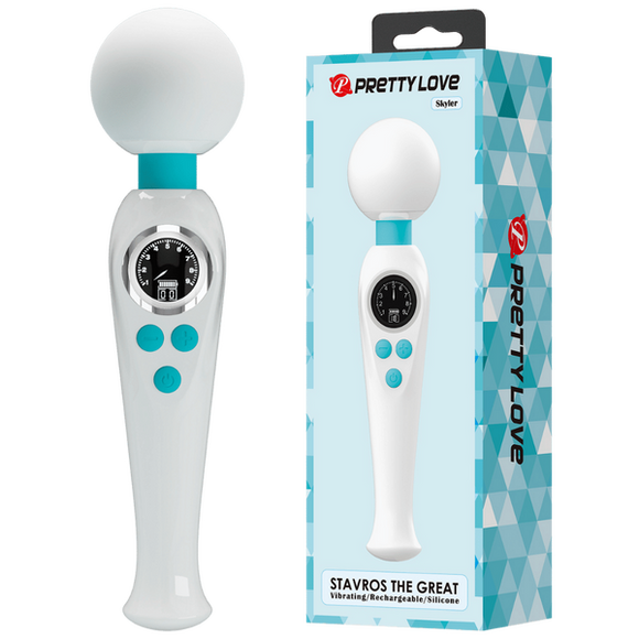 Rechargeable Wand - Skyler (White/Blue)-BW-055016LED-3