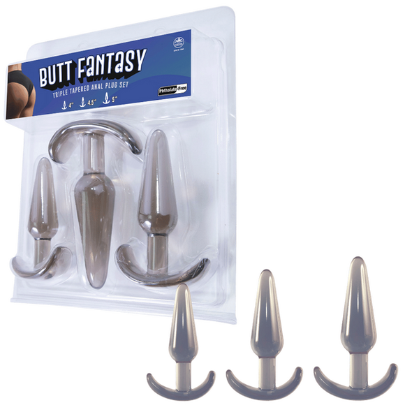Butt Fantasy - Triple Tapered Anal Plug Set (Smoke)-FKR011A000-041