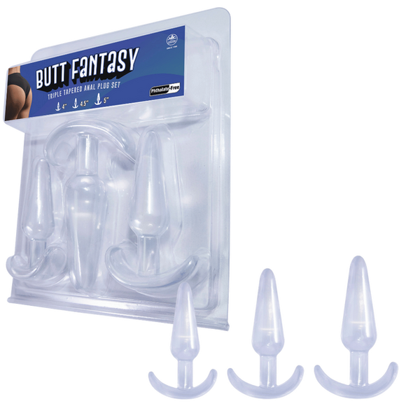 Butt Fantasy - Triple Tapered Anal Plug Set (Clear)-FKR011A000-050