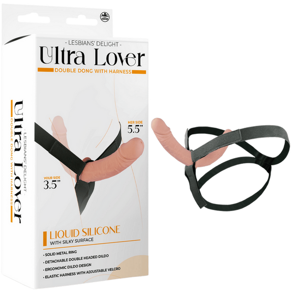 Ultra Lover - Double Dong with Harness (Flesh)-FNQ003A000-001