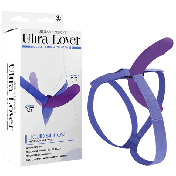Ultra Lover - Double Dong Penetrix with Harness (Purple)-FNQ003A000-022