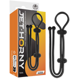 Adjustable Cock Ring with Ball Strap (Black)-FNR026A000-010