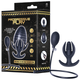 Inflatable Silicone Anal Plug With Plug (Black)-FNS075A000-010