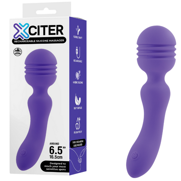 Exciter - Rechargeable Silicone Massager (Purple)-FPBQ048A00-022