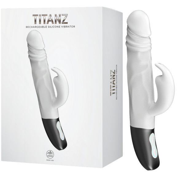 Rotating Rabbit Rechargeable Silicone Vibrator (White)-FPBR005A00-009
