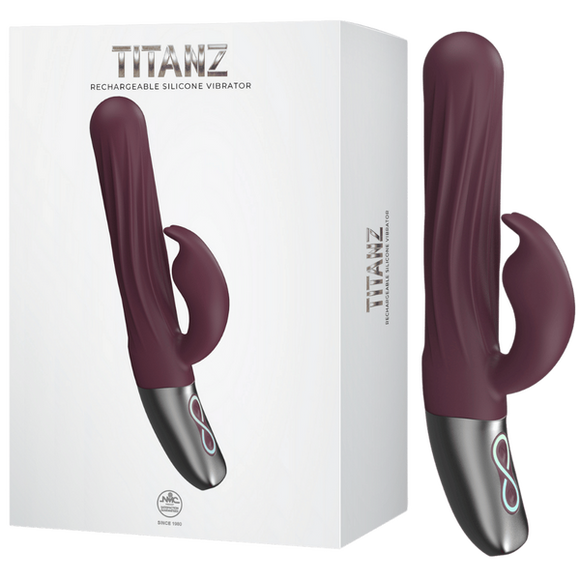 Thrusting Rabbit Rechargeable Silicone Vibrator (Rubine Red)-FPBR007A00-028