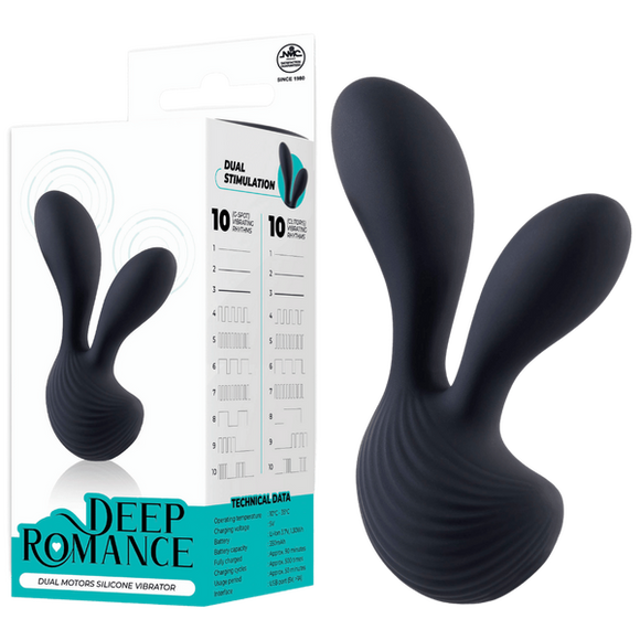 Dual Motors Silicone Vibrator (Black)-FPBR017A00-010