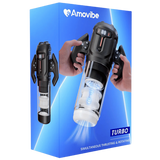 Turbo - Thrusting & Rotating Male Masturbator (Black)-JE-F027