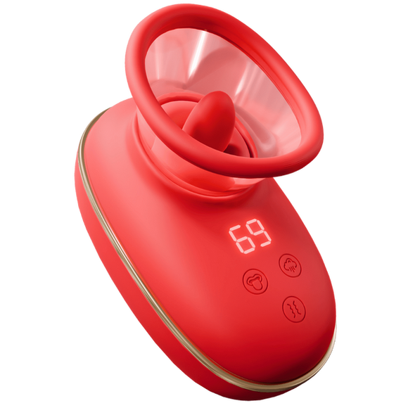 Vortex - Sucking & Licking Stimulator (Red)-JE-Z012