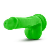 Neo Elite 6in Silicone Dual Density Cock with Balls Neon Green