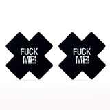 FUCK ME Cross Pattern Nipple Pasties Twin Pack