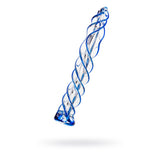 Sexus Glass Dildo Blue Helix 18.7cm