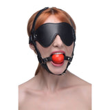 Blindfold Harness w Ball Gag Black