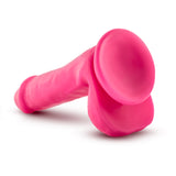 Neo Dual Density Cock With Balls 6 Inch Neon Pink