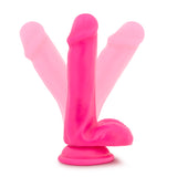 Neo Dual Density Cock With Balls 6 Inch Neon Pink