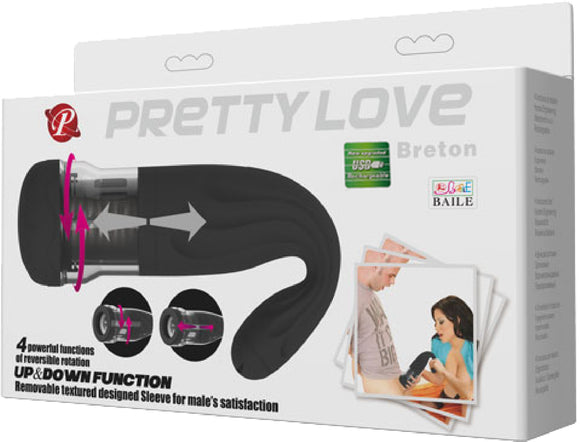 Rechargeable Breton Masturbator (Black)