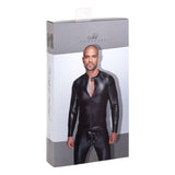 Power Wetlook Mens Jacket w Pleated PVC Epaulets