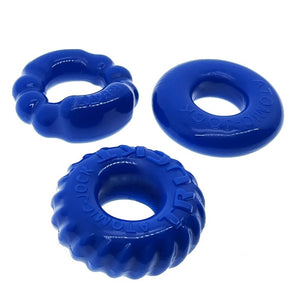 Bonemaker 3 Pc Cockring Set Pool Blue